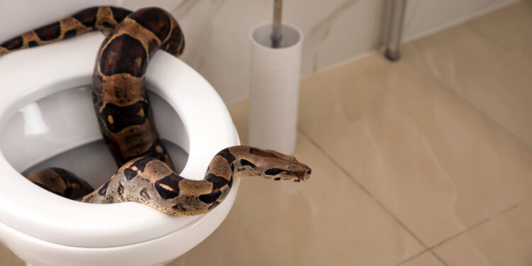 Can snakes really come up a toilet pipe?